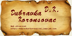 Dubravka Koronsovac vizit kartica